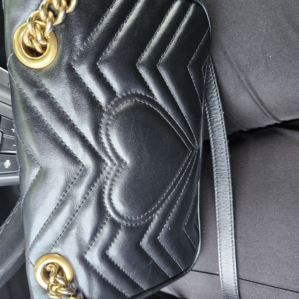 Gucci Black Crossbody Bag with Gold Accents